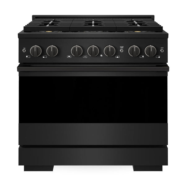 ZLINE 36 in. 5.2 cu. ft. Marino Dual Fuel Range with 6 Burner DuoPro™ Cooktop and Electric Convection Oven in Black Stainless Steel (PMDRB-36)