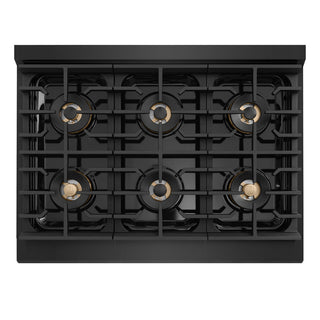 ZLINE 36 in. 5.2 cu. ft. Marino Dual Fuel Range with 6 Burner DuoPro™ Cooktop and Electric Convection Oven in Black Stainless Steel (PMDRB-36)