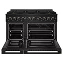 ZLINE 48 in. 6.7 cu. ft. Marino Dual Fuel Range with 8 Burner DuoPro™ Cooktop and Dual Ovens in Black Stainless Steel (PMDRB-48)