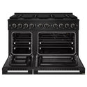 ZLINE 48 in. 6.7 cu. ft. Marino Double Oven Gas Range with 8 Burner Cooktop in Black Stainless Steel (MGRB-48)