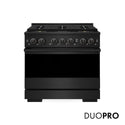 ZLINE 36 in. 5.2 cu. ft. Marino Gas Range with 6 Burner DuoPro™ Cooktop and Convection Gas Oven in Black Stainless Steel (PMGRB-36)