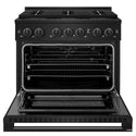 ZLINE 36 in. 5.2 cu. ft. Marino Gas Range with 6 Burner DuoPro™ Cooktop and Convection Gas Oven in Black Stainless Steel (PMGRB-36)