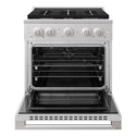 ZLINE 30 in. 4.2 cu. ft. Marino Dual Fuel Range with 4 Burner Gas Cooktop and Electric Convection Oven in Satin Stainless Steel (MDRS-30)