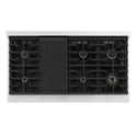 ZLINE 48 in. 6.7 cu. ft. Marino Double Oven Dual Fuel Range with 8 Burner Gas Cooktop in Satin Stainless Steel with White Matte Doors (MDRS-WM-48)