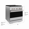 ZLINE 30 in. 4.2 cu. ft. Marino Dual Fuel Range with 4 Burner DuoPro™ Cooktop and Electric Convection Oven in Satin Stainless Steel (PMDRS-30)