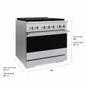 ZLINE 36 in. 5.2 cu. ft. Marino Dual Fuel Range with 6 Burner DuoPro™ Cooktop and Electric Convection Oven in Satin Stainless Steel (PMDRS-36)