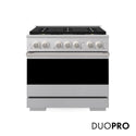 ZLINE 36 in. 5.2 cu. ft. Marino Dual Fuel Range with 6 Burner DuoPro™ Cooktop and Electric Convection Oven in Satin Stainless Steel (PMDRS-36)