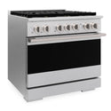 ZLINE 36 in. 5.2 cu. ft. Marino Dual Fuel Range with 6 Burner DuoPro™ Cooktop and Electric Convection Oven in Satin Stainless Steel (PMDRS-36)