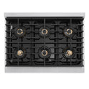 ZLINE 36 in. 5.2 cu. ft. Marino Dual Fuel Range with 6 Burner DuoPro™ Cooktop and Electric Convection Oven in Satin Stainless Steel (PMDRS-36)