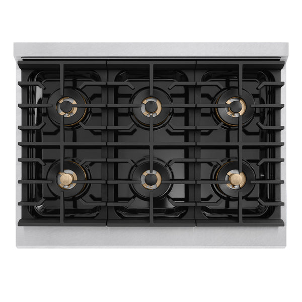 ZLINE 36 in. 5.2 cu. ft. Marino Dual Fuel Range with 6 Burner DuoPro™ Cooktop and Electric Convection Oven in Satin Stainless Steel (PMDRS-36)