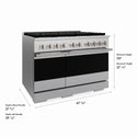 ZLINE 48 in. 6.7 cu. ft. Marino Dual Fuel Range with 8 Burner DuoPro™ Cooktop and Dual Ovens in Satin Stainless Steel (PMDRS-48)