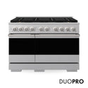 ZLINE 48 in. 6.7 cu. ft. Marino Dual Fuel Range with 8 Burner DuoPro™ Cooktop and Dual Ovens in Satin Stainless Steel (PMDRS-48)