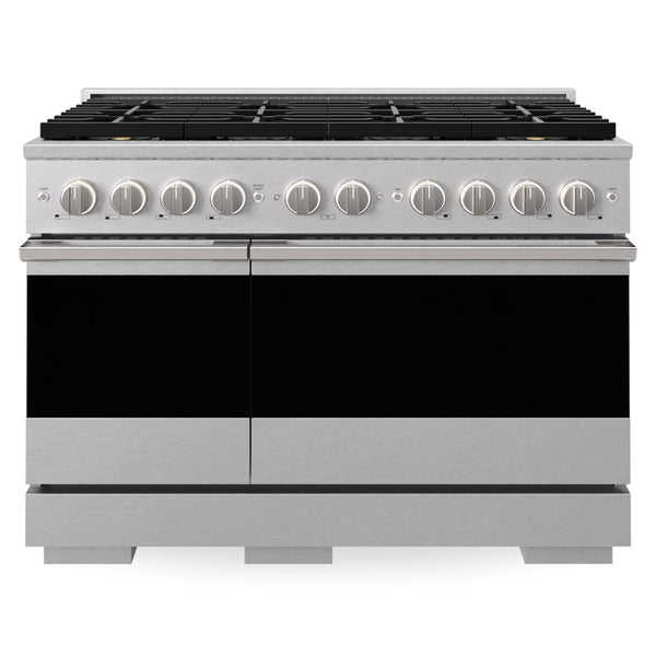 ZLINE 48 in. 6.7 cu. ft. Marino Dual Fuel Range with 8 Burner DuoPro™ Cooktop and Dual Ovens in Satin Stainless Steel (PMDRS-48)