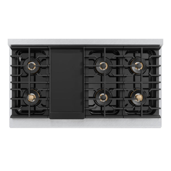 ZLINE 48 in. 6.7 cu. ft. Marino Dual Fuel Range with 8 Burner DuoPro™ Cooktop and Dual Ovens in Satin Stainless Steel (PMDRS-48)