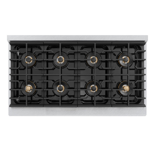ZLINE 48 in. 6.7 cu. ft. Marino Dual Fuel Range with 8 Burner DuoPro™ Cooktop and Dual Ovens in Satin Stainless Steel (PMDRS-48)