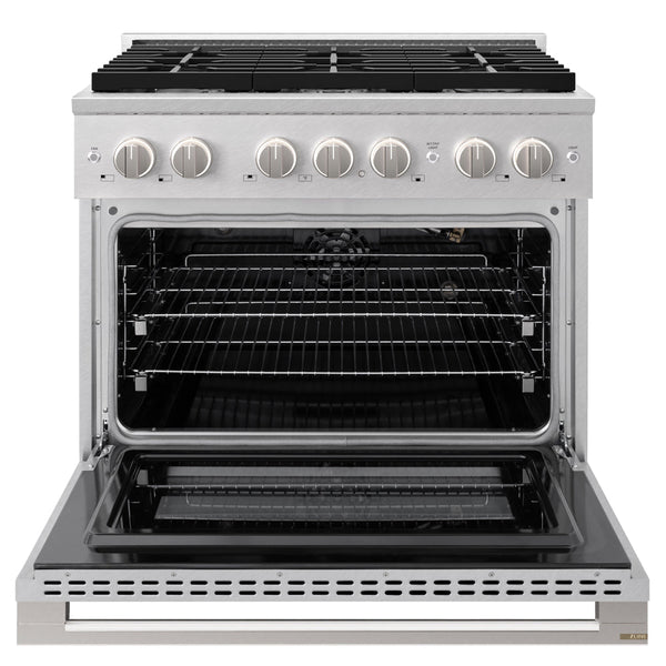 ZLINE 36 in. 5.2 cu. ft. Marino Gas Range with 6 Burner Cooktop and Convection Gas Oven in Satin Stainless Steel (MGRS-36)