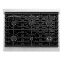 ZLINE 36 in. 5.2 cu. ft. Marino Gas Range with 6 Burner Cooktop and Convection Gas Oven in Satin Stainless Steel (MGRS-36)