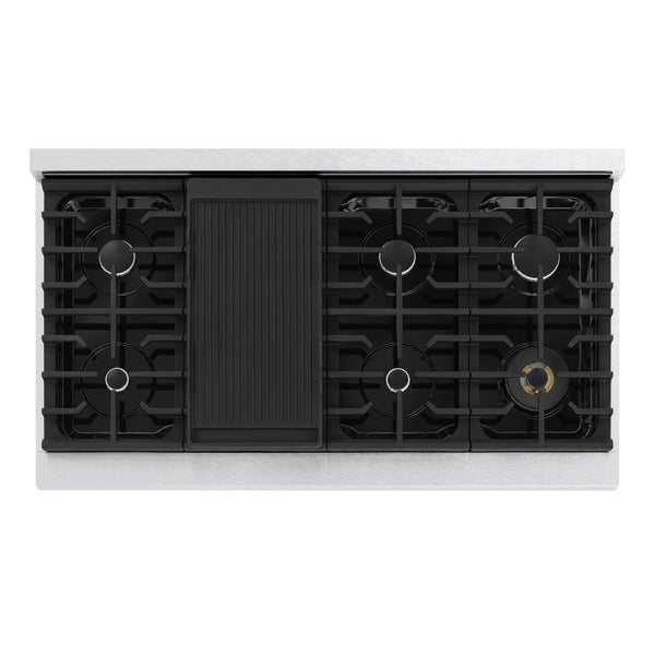 ZLINE 48 in. 6.7 cu. ft. Marino Double Oven Gas Range with 8 Burner Cooktop in Satin Stainless Steel (MGRS-48)