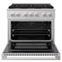 ZLINE 36 in. 5.2 cu. ft. Marino Gas Range with Convection Gas Oven in Satin Stainless Steel with 6 Brass Burners (MGRS-BR-36)