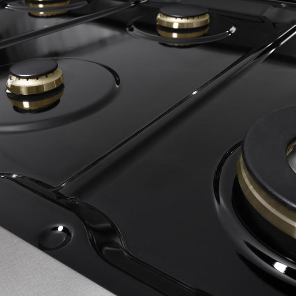 ZLINE 48 in. 6.7 cu. ft. Marino Double Oven Gas Range in Satin Stainless Steel with 8 Brass Burners (MGRS-BR-48)