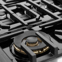 ZLINE 48 in. 6.7 cu. ft. Marino Double Oven Gas Range with 8 Burner Cooktop in Satin Stainless Steel with White Matte Doors (MGRS-WM-48)