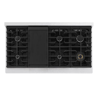 ZLINE 48 in. 6.7 cu. ft. Marino Double Oven Gas Range with 8 Burner Cooktop in Satin Stainless Steel with White Matte Doors (MGRS-WM-48)