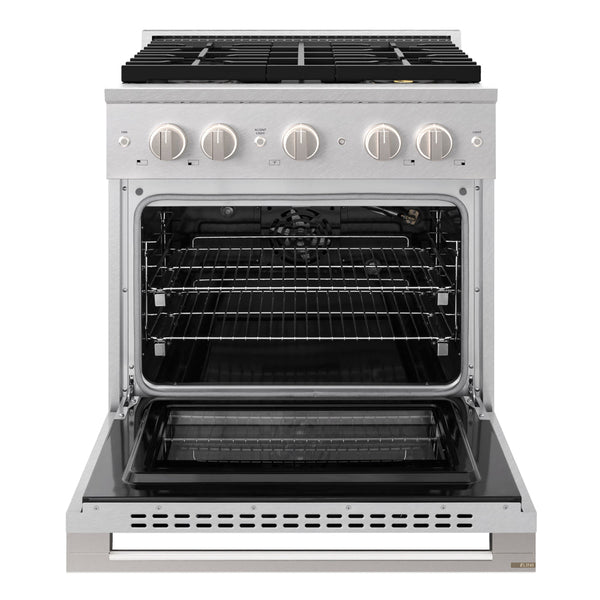 ZLINE 30 in. 4.2 cu. ft. Marino Gas Range with 4 Burner DuoPro™ Cooktop and Convection Gas Oven in Satin Stainless Steel (PMGRS-30)