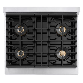 ZLINE 30 in. 4.2 cu. ft. Marino Gas Range with 4 Burner DuoPro™ Cooktop and Convection Gas Oven in Satin Stainless Steel (PMGRS-30)