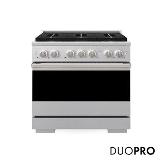 ZLINE 36 in. 5.2 cu. ft. Marino Gas Range with 6 Burner DuoPro™ Cooktop and Convection Gas Oven in Satin Stainless Steel (PMGRS-36)