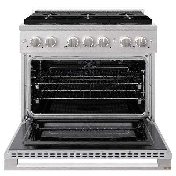 ZLINE 36 in. 5.2 cu. ft. Marino Gas Range with 6 Burner DuoPro™ Cooktop and Convection Gas Oven in Satin Stainless Steel (PMGRS-36)