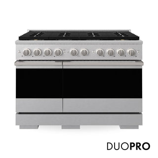 ZLINE 48 in. 6.7 cu. ft. Marino Gas Range with 8 Burner DuoPro™ Cooktop and Dual Ovens in Satin Stainless Steel (PMGRS-48)