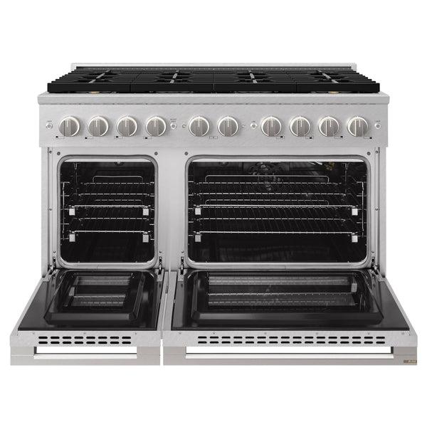ZLINE 48 in. 6.7 cu. ft. Marino Gas Range with 8 Burner DuoPro™ Cooktop and Dual Ovens in Satin Stainless Steel (PMGRS-48)