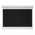 ZLINE Autograph Edition 36 in. 5.2 cu. ft. Marino Induction Range with 5 Element Cooktop and Electric Convection Oven in Stainless Steel with White Matte Door and Matte Black Accents (MINRZ-WM-36-MB)