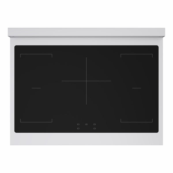 ZLINE Autograph Edition 36 in. 5.2 cu. ft. Marino Induction Range with 5 Element Cooktop and Electric Convection Oven in Stainless Steel with White Matte Door and Matte Black Accents (MINRZ-WM-36-MB)