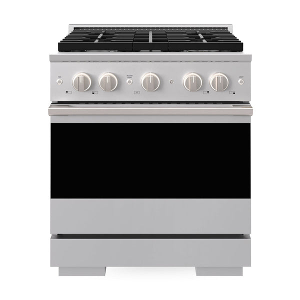ZLINE 30 in. 4.2 cu. ft. Marino Dual Fuel Range with Gas Cooktop and Electric Convection Oven in Stainless Steel with 4 Brass Burners (MDR-BR-30)