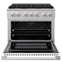 ZLINE 36 in. 5.2 cu. ft. Marino Dual Fuel Range with 6 Burner Gas Cooktop and Electric Convection Oven in Stainless Steel with White Matte Door (MDR-WM-36)