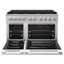 ZLINE 48 in. 6.7 cu. ft. Marino Double Oven Dual Fuel Range with 8 Burner Gas Cooktop in Stainless Steel with White Matte Doors (MDR-WM-48)