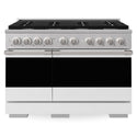ZLINE 48 in. 6.7 cu. ft. Marino Double Oven Dual Fuel Range with 8 Burner Gas Cooktop in Stainless Steel with White Matte Doors (MDR-WM-48)