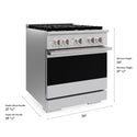 ZLINE 30 in. 4.2 cu. ft. Marino Dual Fuel Range with 4 Burner Gas Cooktop and Electric Convection Oven in Stainless Steel (MDR30)