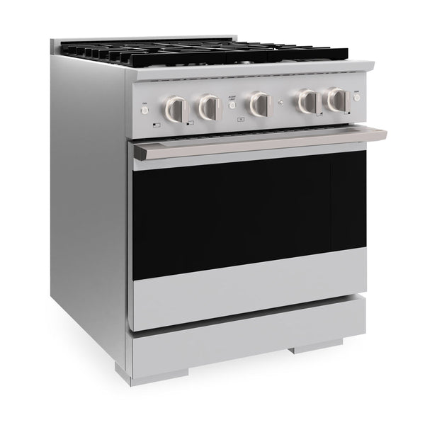 ZLINE 30 in. 4.2 cu. ft. Marino Dual Fuel Range with 4 Burner Gas Cooktop and Electric Convection Oven in Stainless Steel (MDR30)