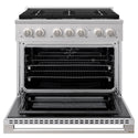 ZLINE 36 in. 5.2 cu. ft. Marino Dual Fuel Range with 6 Burner Gas Cooktop and Electric Convection Oven in Stainless Steel (MDR36)