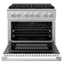 ZLINE 36 in. 5.2 cu. ft. Marino Dual Fuel Range with 6 Burner DuoPro™ Cooktop and Electric Convection Oven with White Matte Door (PMDR-WM-36)