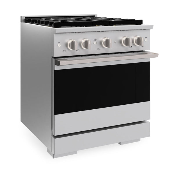 ZLINE 30 in. 4.2 cu. ft. Marino Dual Fuel Range with 4 Burner DuoPro™ Cooktop and Electric Convection Oven in Stainless Steel (PMDR30)