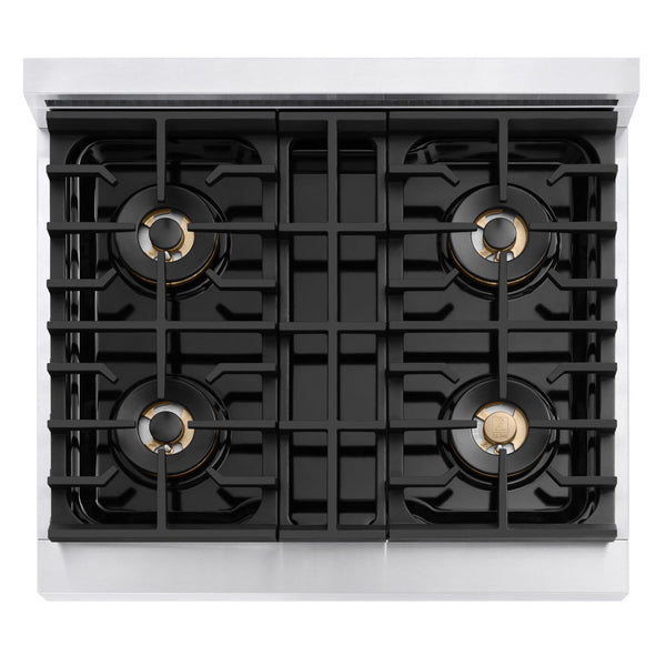 ZLINE 30 in. 4.2 cu. ft. Marino Dual Fuel Range with 4 Burner DuoPro™ Cooktop and Electric Convection Oven in Stainless Steel (PMDR30)