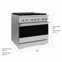 ZLINE 36 in. 5.2 cu. ft. Marino Dual Fuel Range with 6 Burner DuoPro™ Cooktop and Electric Convection Oven in Stainless Steel (PMDR36)