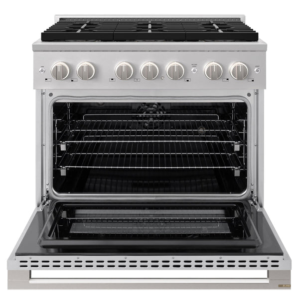 ZLINE 36 in. 5.2 cu. ft. Marino Dual Fuel Range with 6 Burner DuoPro™ Cooktop and Electric Convection Oven in Stainless Steel (PMDR36)