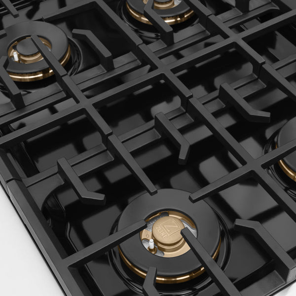ZLINE Autograph Edition 30 in. 4.2 cu. ft. Marino Dual Fuel Range with 4 Burner DuoPro™ Cooktop and Electric Convection Oven in Stainless Steel with Polished Gold Accents (PMDRZ-30-G)