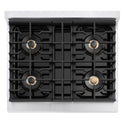 ZLINE Autograph Edition 30 in. 4.2 cu. ft. Marino Dual Fuel Range with 4 Burner DuoPro™ Cooktop and Electric Convection Oven in Stainless Steel with Polished Gold Accents (PMDRZ-30-G)