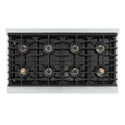 ZLINE Autograph Edition 48 in. 6.7 cu. ft. Marino Dual Fuel Range with 8 Burner DuoPro™ Cooktop and Dual Ovens in Stainless Steel and Polished Gold Accents (PMDRZ-48-G)