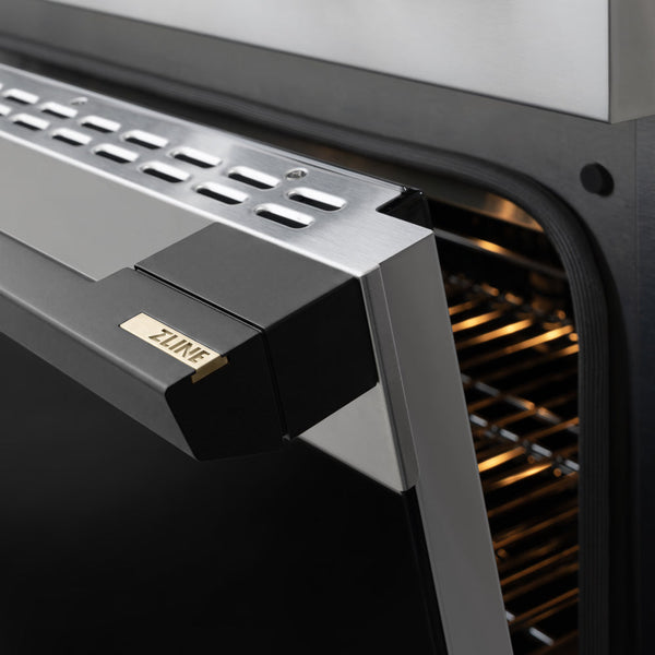 ZLINE Autograph Edition 48 in. 6.7 cu. ft. Marino Dual Fuel Range with 8 Burner DuoPro™ Cooktop and Dual Ovens in Stainless Steel and Matte Black Accents (PMDRZ-48-MB)